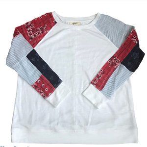 Style & Co Patchwork Bandana Sleeve Shirt NWOT